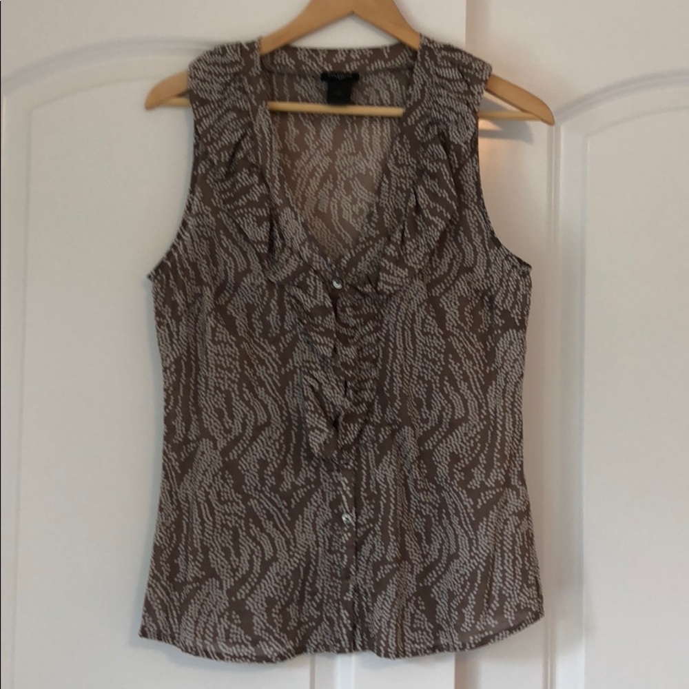 Ann Taylor factory cotton ruffled blouse